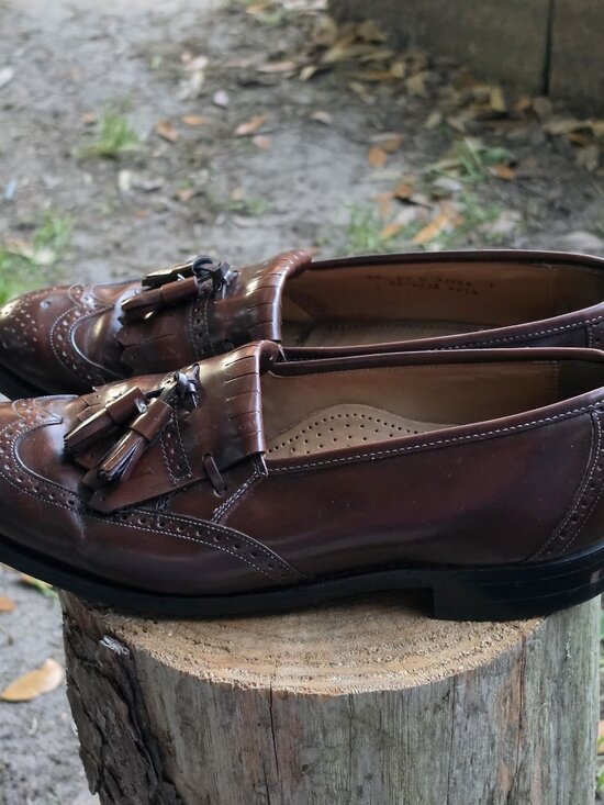 Vtg Johnston & Murphy Optima Burgundy Leather Kiltie Tassel 